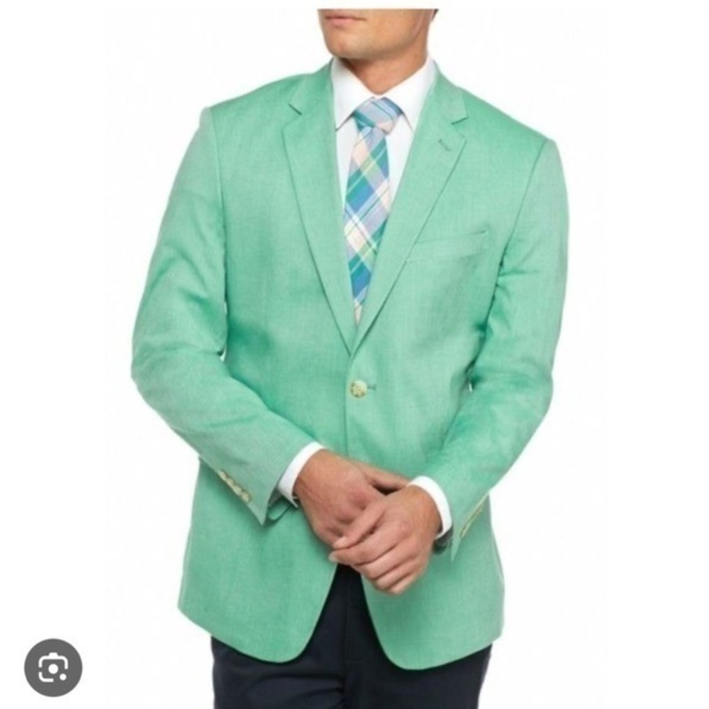 Saddlebred NWT Men’s Green Cotton Sport Coat Blazer 38R B7843J